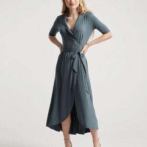 Quince Tencel Jersey Midi Wrap Dress